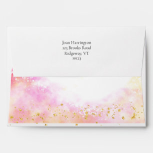 Watercolor Pink & Yellow Balloon Baby Shower Envelope