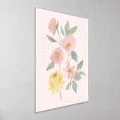 Watercolor Pink Yellow Floral Botanical Polka Dot Foil Prints (Laydown)