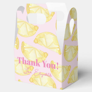 Watercolor Pink Yellow Lemons Custom Favor Box