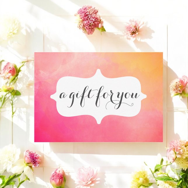 Watercolor Pink Yellow Salon Gift Certificate  (Creator Uploaded)
