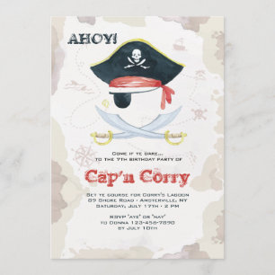Watercolor Pirate Invitation