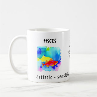 watercolor Pisces zodiac sign and characteristics Coffee Mug