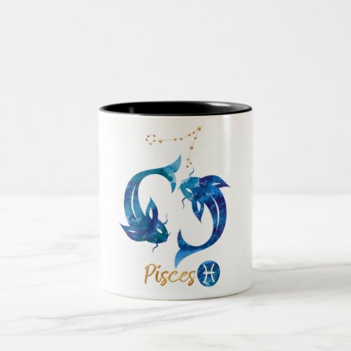 Watercolor Pisces Zodiac SignAstrology  Two_Tone Coffee Mug