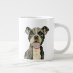 Watercolor Pit Bull Terrier Puppy Dog Giant Coffee Mug<br><div class="desc">This is a watercolor painting of a black and white pit bull puppy. It is a close up of the dog with large hopeful looking eyes. Great for dog lovers.</div>
