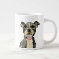 Watercolor Pit Bull Terrier Puppy Dog