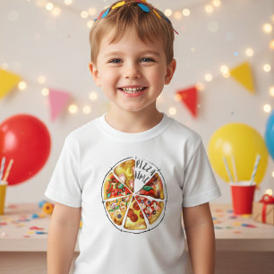 Watercolor pizza personalized toddler t-shirt