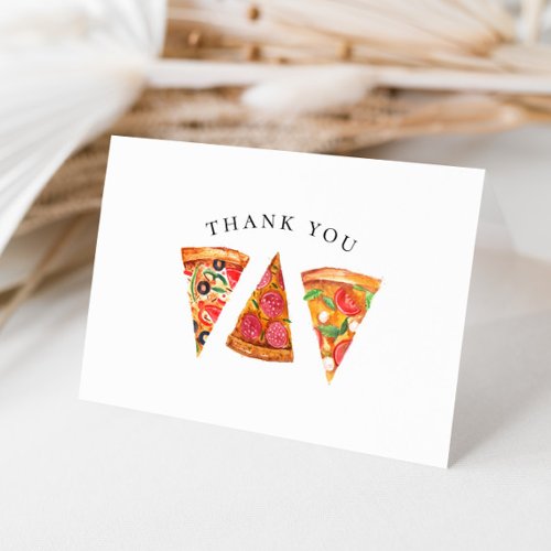 Watercolor Pizza Thank You Card