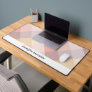Watercolor Plaid Mauve Gray Pink Cream MONOGRAM Desk Mat