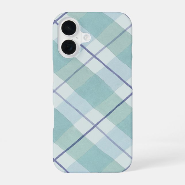 watercolor plaid pattern iphone case (Back)