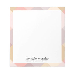 Watercolor Plaid warm palette monogram Notepad