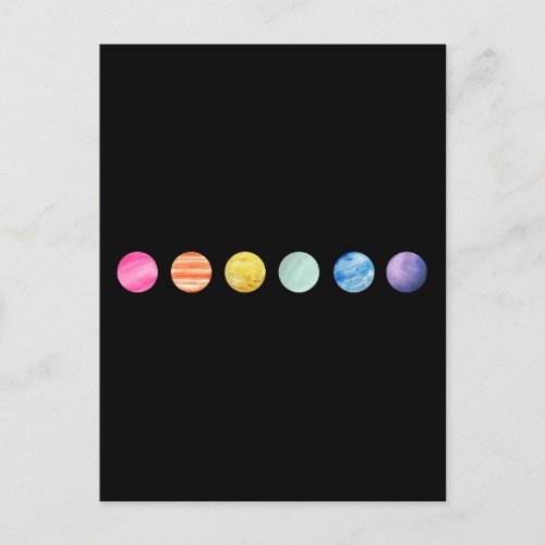 Watercolor Planet_ Rainbow  Postcard