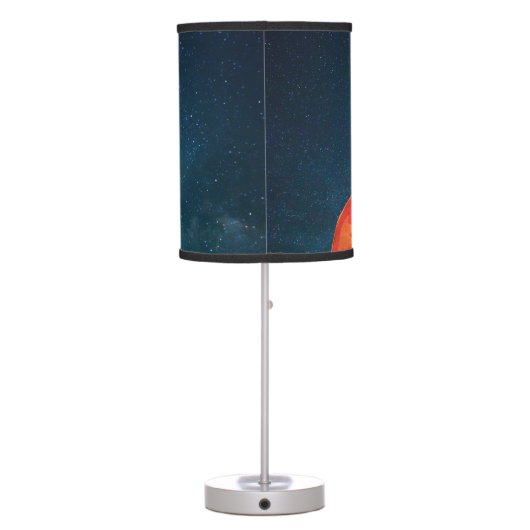 Watercolor Planets Solar System Personalized Table Lamp (Back)
