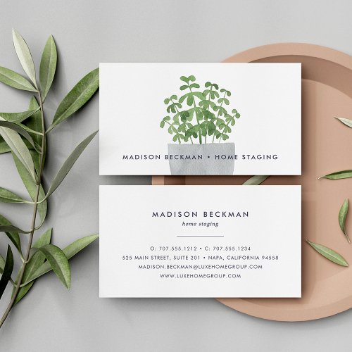 Watercolor Plant Business Card