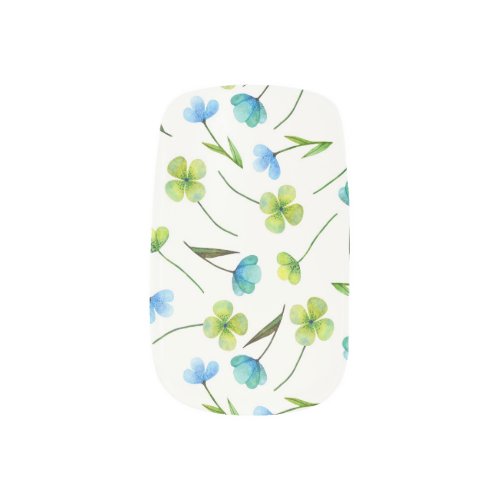 Watercolor Plants Floral Seamless Pattern Minx Nail Art