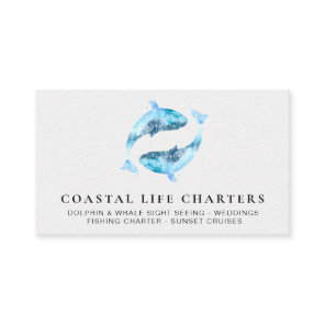 *~* Watercolor Playing Coastal Dolphins Sea Business Card