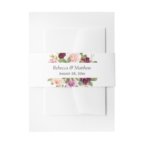 Watercolor Plum Purple Blush Floral Wedding Invitation Belly Band - Customize this "Watercolor Plum Purple Blush Floral Wedding Invitation Belly Band" to perfectly match your invitations. For further customization, please click the "customize further" link and use our design tool to modify this template. If you need help or matching items, please contact me.