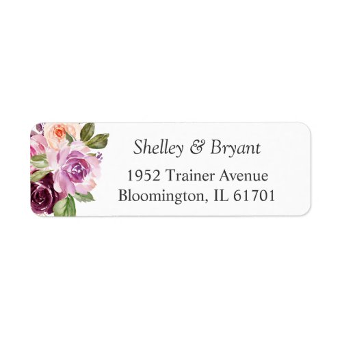 Watercolor Plum Purple Lilac Floral Return Address Label - Watercolor Plum Purple Lilac Floral Return Address Label. 
(1) For further customization, please click the "customize further" link and use our design tool to modify this template. 
(2) If you need help or matching items, please contact me.