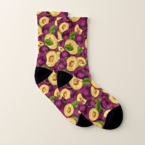 Watercolor Plums Socks