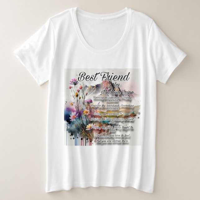 Watercolor Poetry Art Women's Plus Shirt (Design Front)