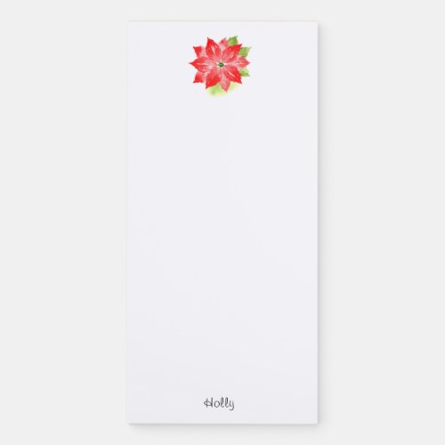 Watercolor Poinsettia Magnetic Notepad