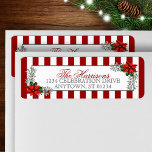Watercolor Poinsettias Christmas Label<br><div class="desc">Pretty floral design for these festive Christmas labels</div>