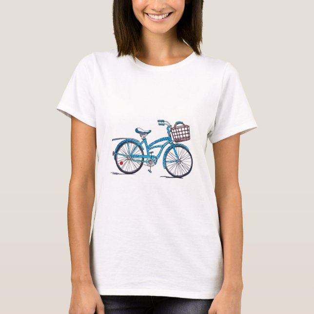 Watercolor Polka Dot Bicycle T-Shirt (Front)