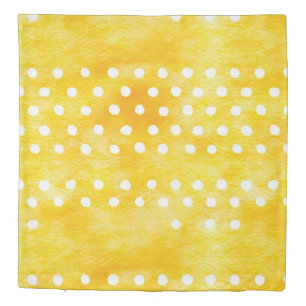 Watercolor Polka Dot - Earthy Yellow and White (1) Duvet Cover