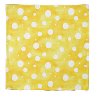 Watercolor Polka Dot - Earthy Yellow and White (2) Duvet Cover