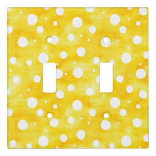 Watercolor Polka Dot - Earthy Yellow and White (2) Light Switch Cover