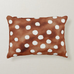 Watercolor Polka Dot in Coffee Brown and White Accent Pillow