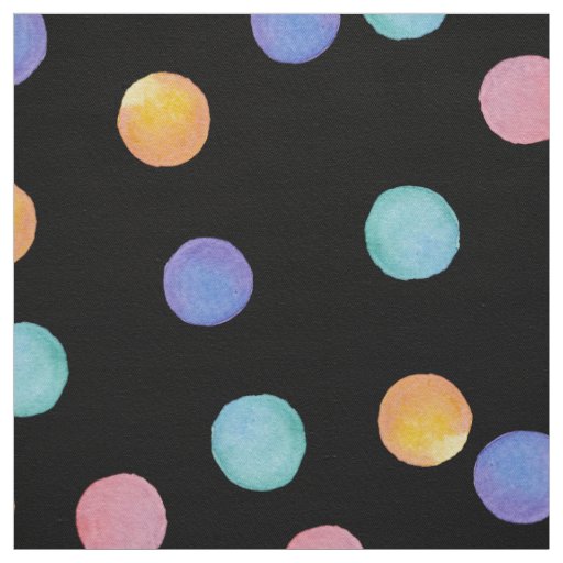 Watercolor polka dots fabric