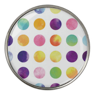 Watercolor polka dots GOLF BALL MARKER