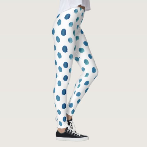 Watercolor polka dots leggings
