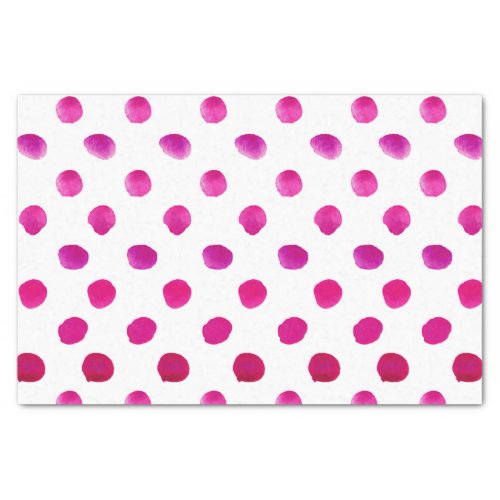 Watercolor polka dots pink tissue paper