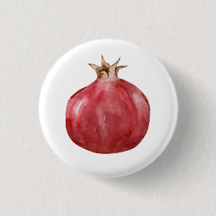 Watercolor Pomegranate Button