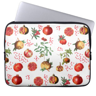 Watercolor Pomegranate Mediterranean Fruit Pattern Laptop Sleeve