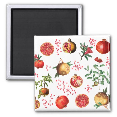 Watercolor Pomegranate Mediterranean Fruit Pattern Magnet