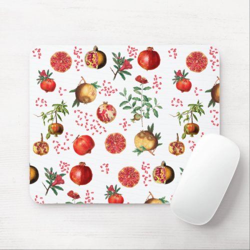 Watercolor Pomegranate Mediterranean Fruit Pattern Mouse Pad