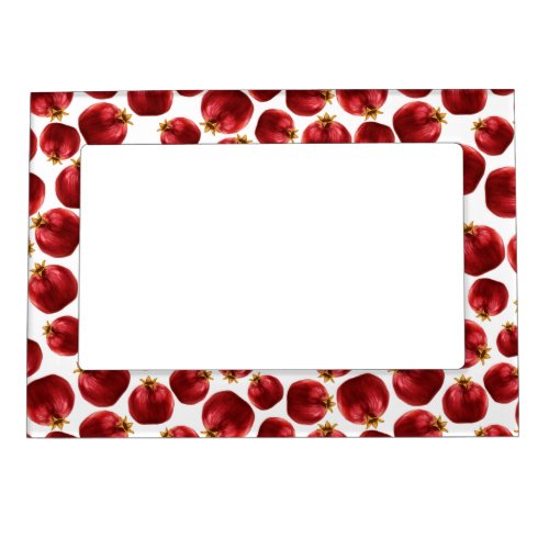 Watercolor Pomegranate Pattern Magnetic Frame