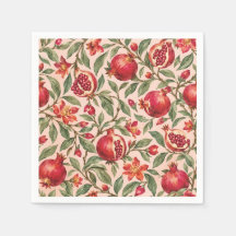 Watercolor Pomegranate Vine Pattern