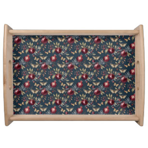 Watercolor Pomegranates & Olive Branches – Elegant Serving Tray