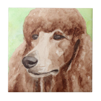 Watercolor Poodle Ceramic Tile