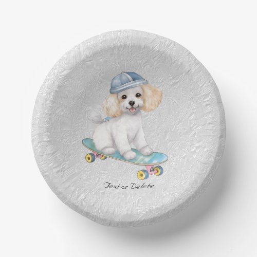 Watercolor Poodle Paper Bowl