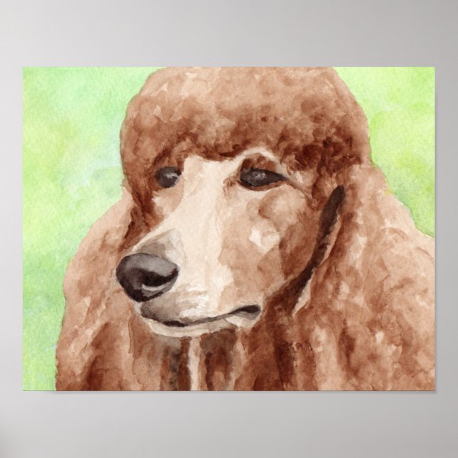 Watercolor Poodle Poster (Front)