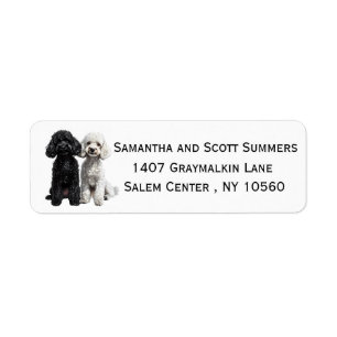 Watercolor Poodles Dog Label