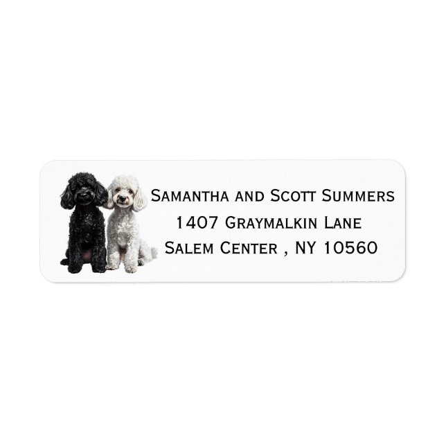 Watercolor Poodles Dog Label (Front)