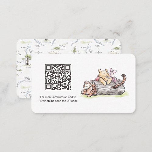 Watercolor Pooh  Pals Baby Shower Gift Registry Enclosure Card