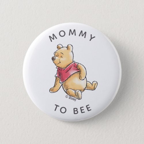 Watercolor Pooh Picninc Baby Shower Mommy to Bee Button