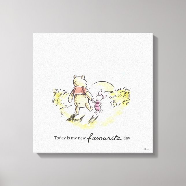 Watercolor Pooh & Piglet Canvas Print (Front)