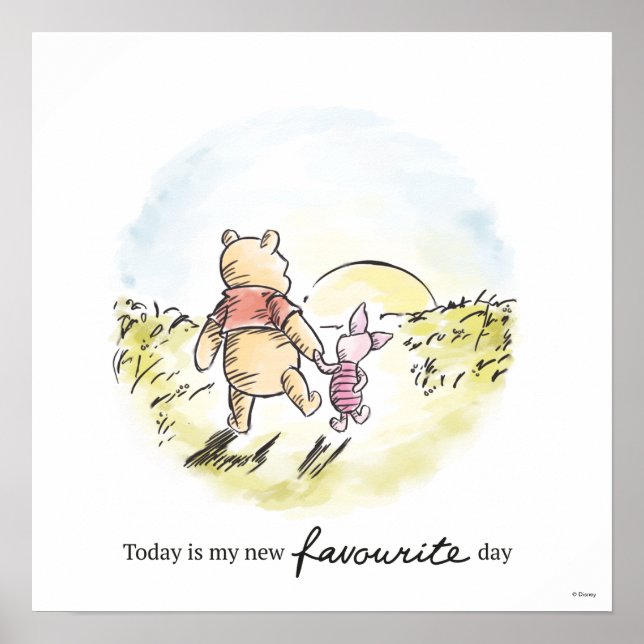 Watercolor Pooh & Piglet Poster (Front)